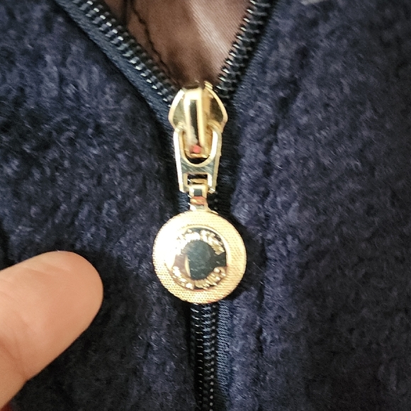 Calvin Klein Blue Wool Blend Coat Faux Fur Hood Winter Jacket - Picture 3 of 10